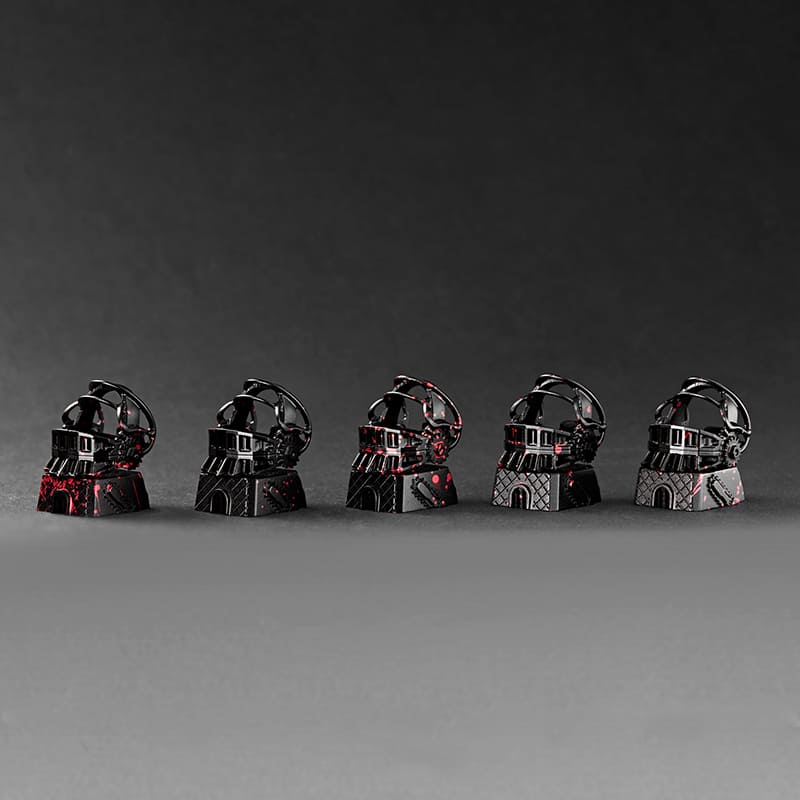 3D Custom Keycaps - Black and Red Helmets