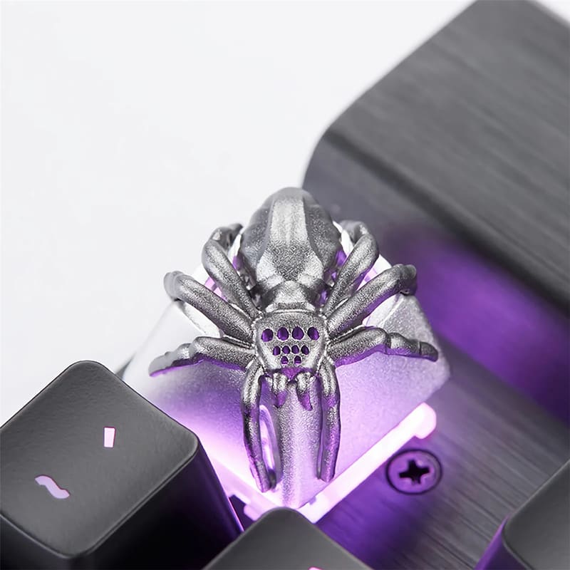 3D Custom Keycaps - Silver Spider