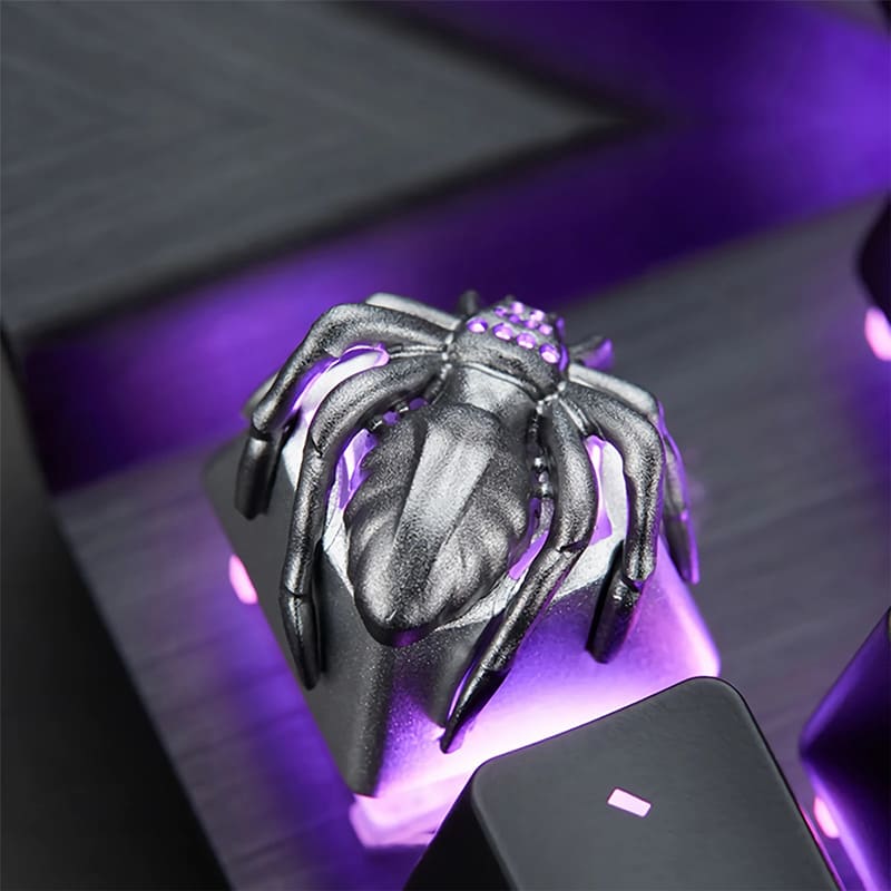 3D Custom Keycaps - Silver Spider