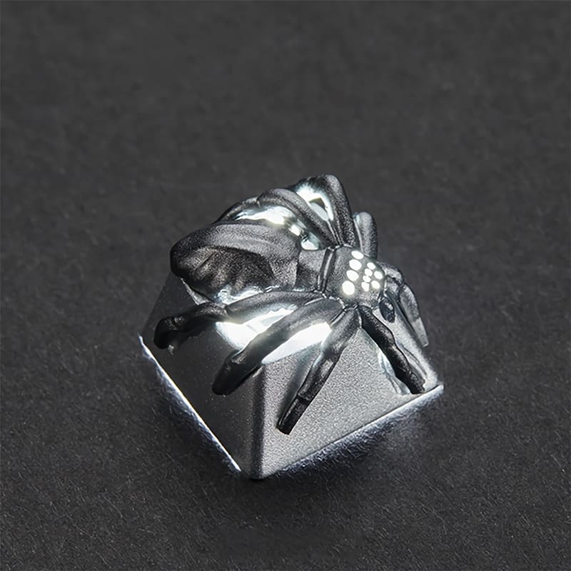 3D Custom Keycaps - Silver Spider