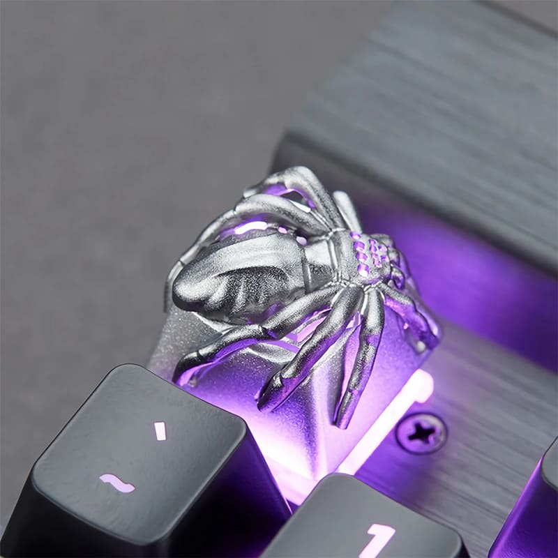 3D Custom Keycaps - Silver Spider