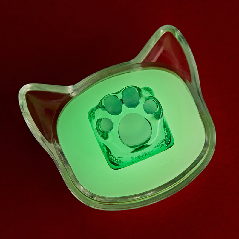 Cat Paw Artisan Keycaps - ABS Base - Transparent Green