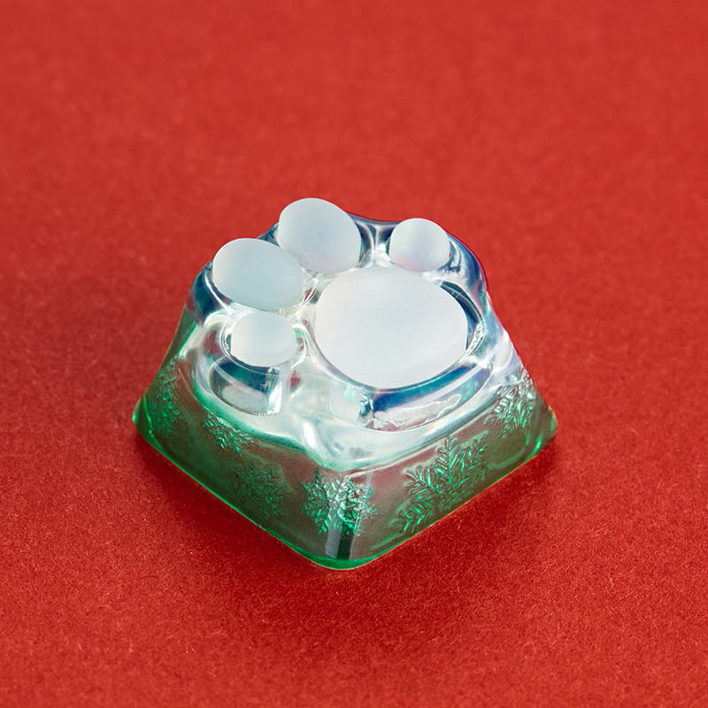 Cat Paw Artisan Keycaps - ABS Base - Transparent Green