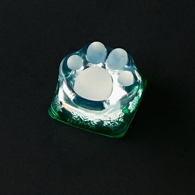 Cat Paw Artisan Keycaps - ABS Base - Transparent Green