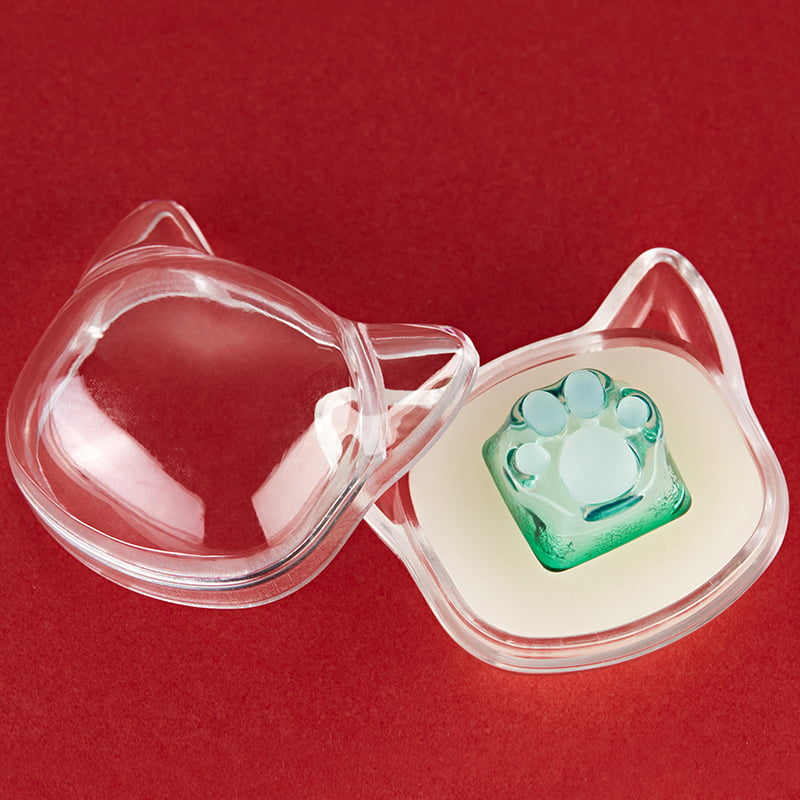 Cat Paw Artisan Keycaps - ABS Base - Transparent Green