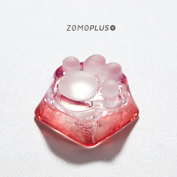 Cat Paw Artisan Keycaps - ABS Base - Transparent Red