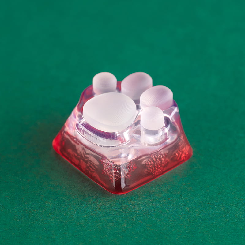 Cat Paw Artisan Keycaps - ABS Base - Transparent Red