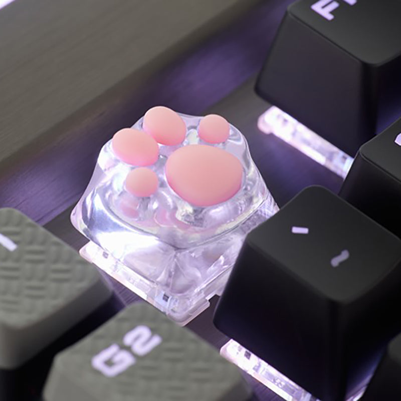 Cat Paw Artisan Keycaps - ABS Base - Transparent