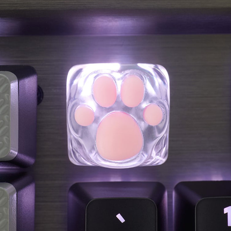 Cat Paw Artisan Keycaps - ABS Base - Transparent