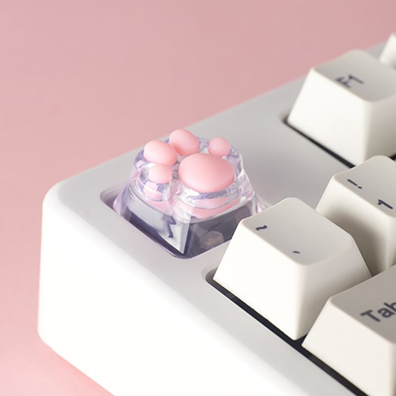 Cat Paw Artisan Keycaps - ABS Base - Transparent