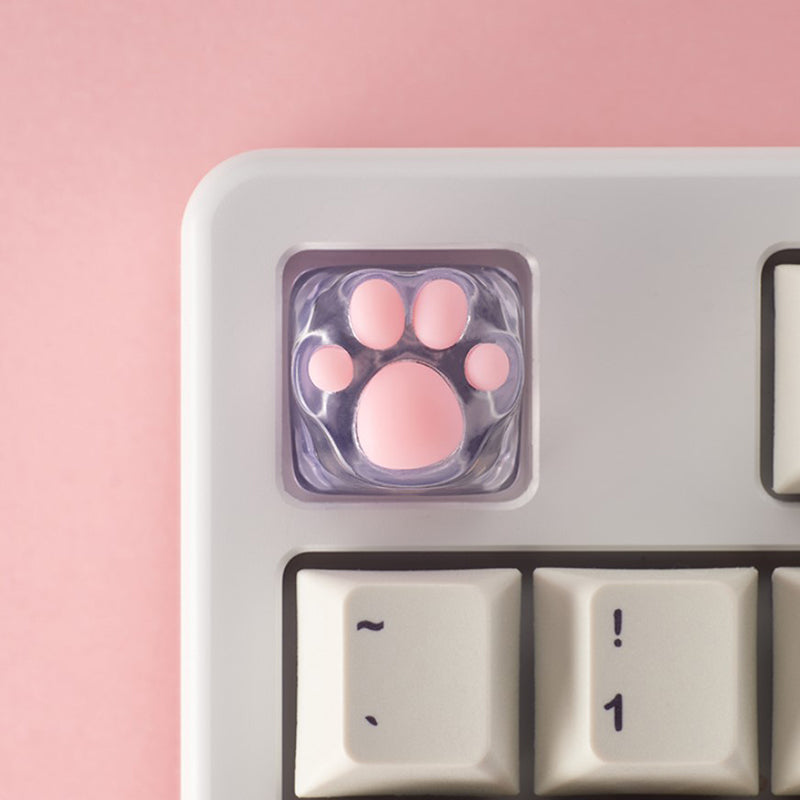 Cat Paw Artisan Keycaps - ABS Base - Transparent