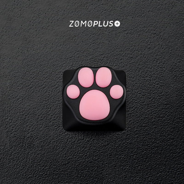 Cat Paw Artisan Keycaps - Aluminum Alloy Base - Black and Pink