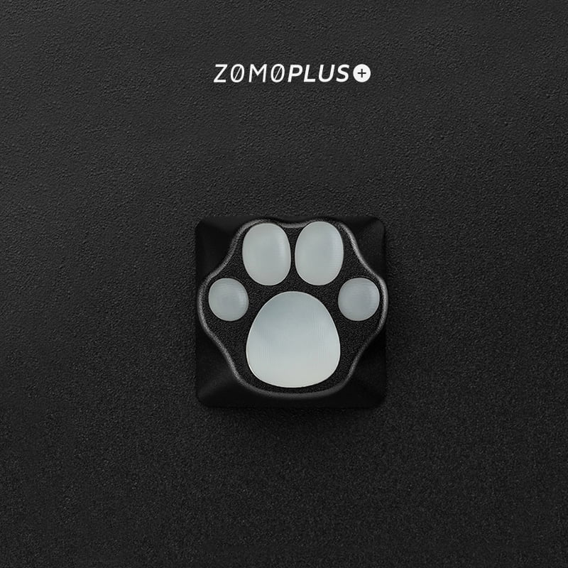 Cat Paw Artisan Keycaps - Aluminum Alloy Base - Black and Grey