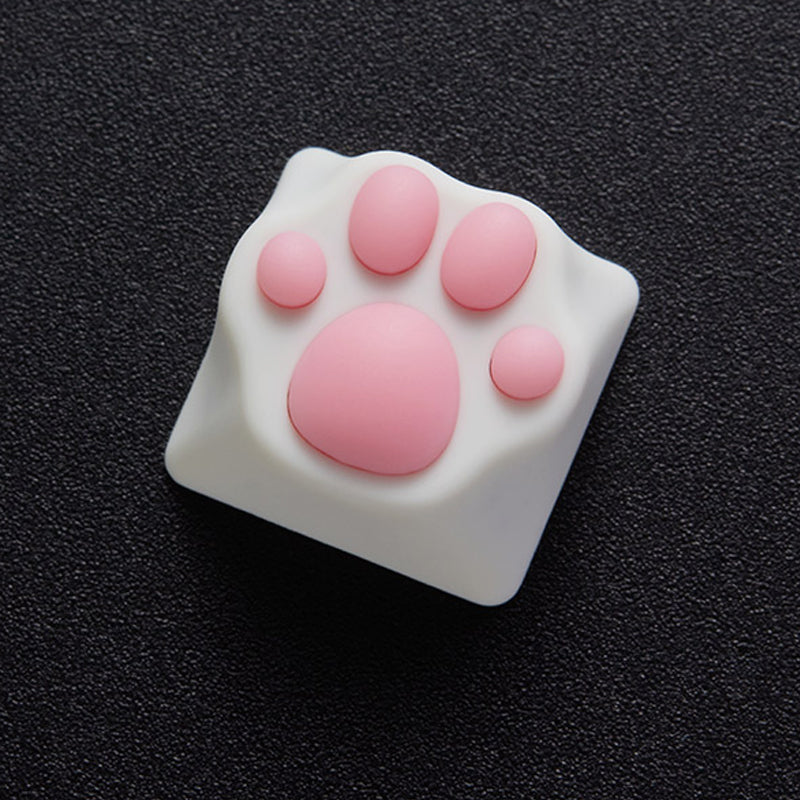 Cat Paw Artisan Keycaps - ABS Base - White and Pink