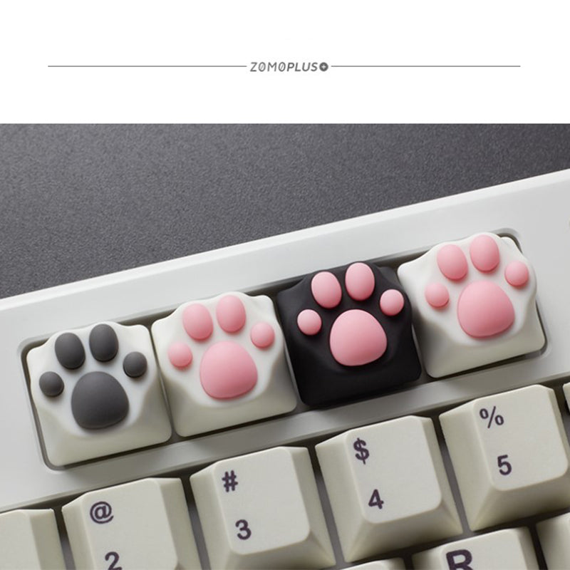 Cat Paw Artisan Keycaps - ABS Base - White and Pink