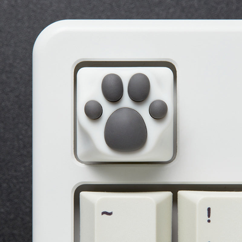 Cat Paw Artisan Keycaps - ABS Base - Black and Grey