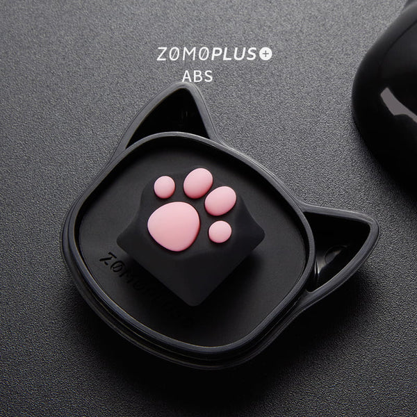 Cat Paw Artisan Keycaps - ABS Base - Black and Pink