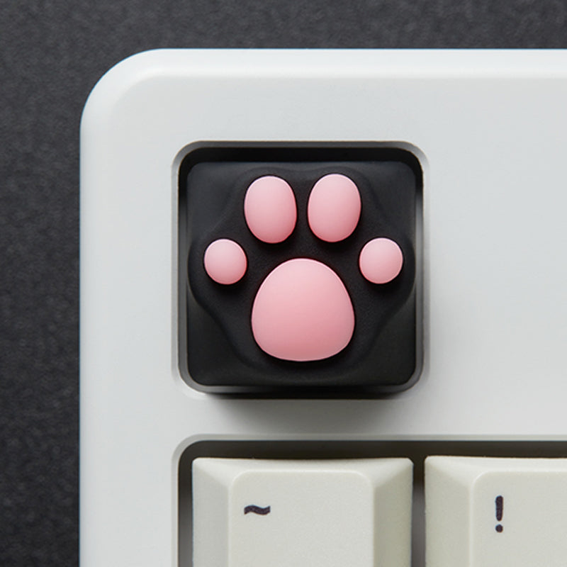 Cat Paw Artisan Keycaps - ABS Base - Black and Pink