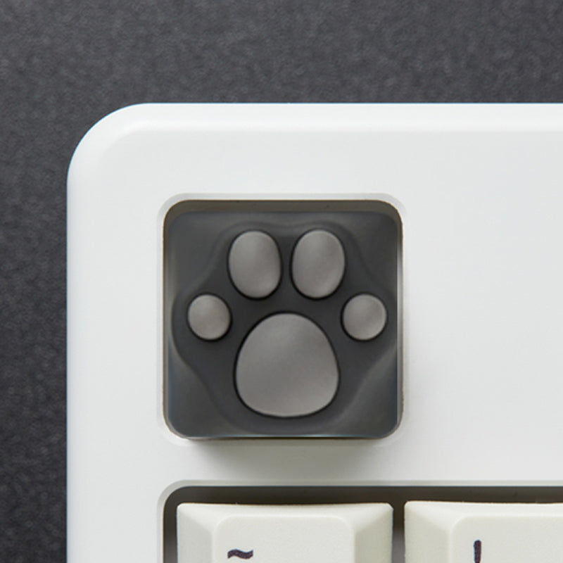 Cat Paw Artisan Keycaps - ABS Base - Black and Grey