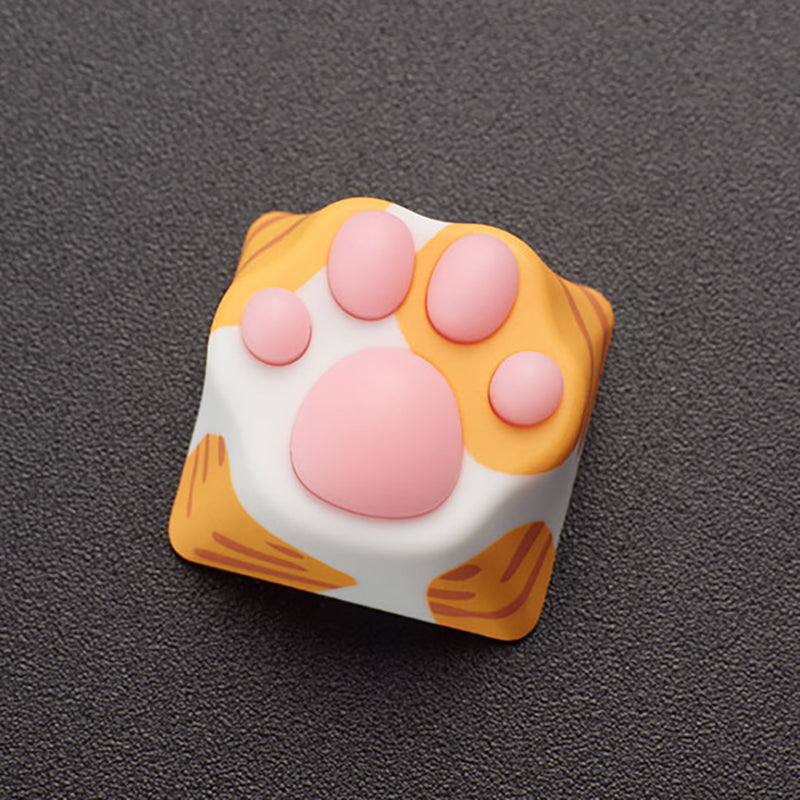 Cat Paw Artisan Keycaps - ABS Base - Orange and Pink