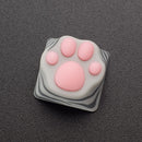 Cat Paw Artisan Keycaps - ABS Base - Grey and Pink