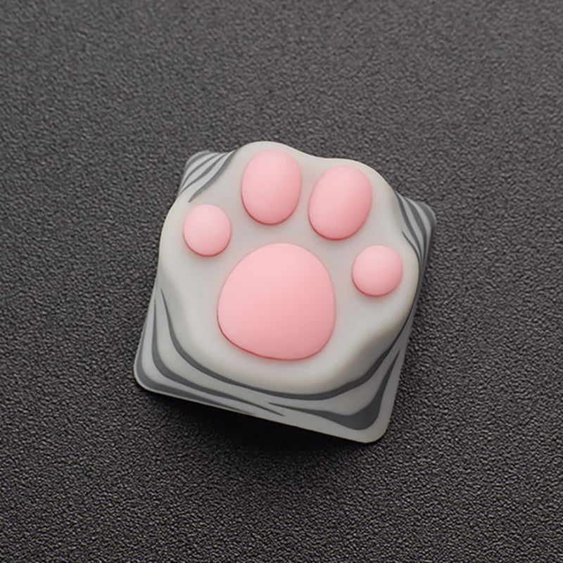 Cat Paw Artisan Keycaps - ABS Base - Grey and Pink