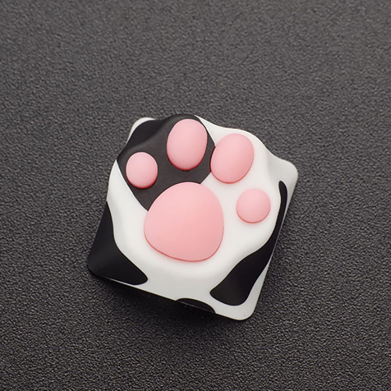 Cat Paw Artisan Keycaps - ABS Base - White and Pink