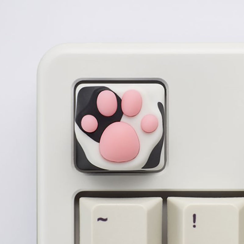 Cat Paw Artisan Keycaps - ABS Base - White and Pink