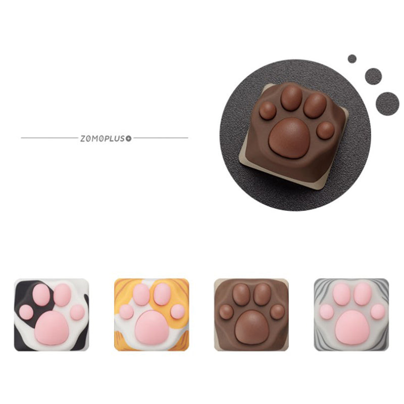 Cat Paw Artisan Keycaps - ABS Base - White and Pink