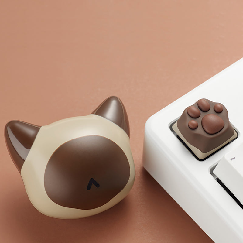 Cat Paw Artisan Keycaps - ABS Base - Siamese Brown