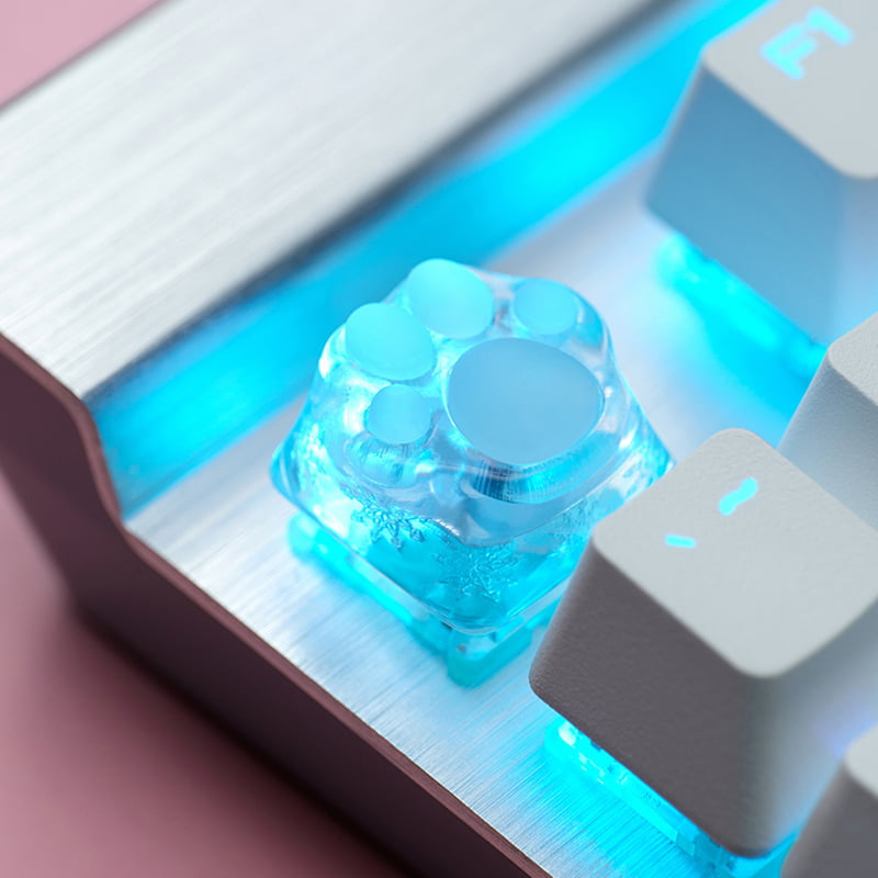 Cat Paw Artisan Keycaps - ABS Base - Tiffany Blue