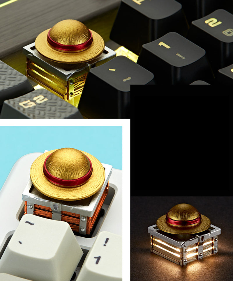 One Piece Artisan Rotating Keycaps - Straw Hat